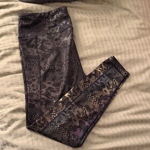 Constantly Varied Gear- Black ‘Glisten Here’ Snakeskin Patterned Leggings-